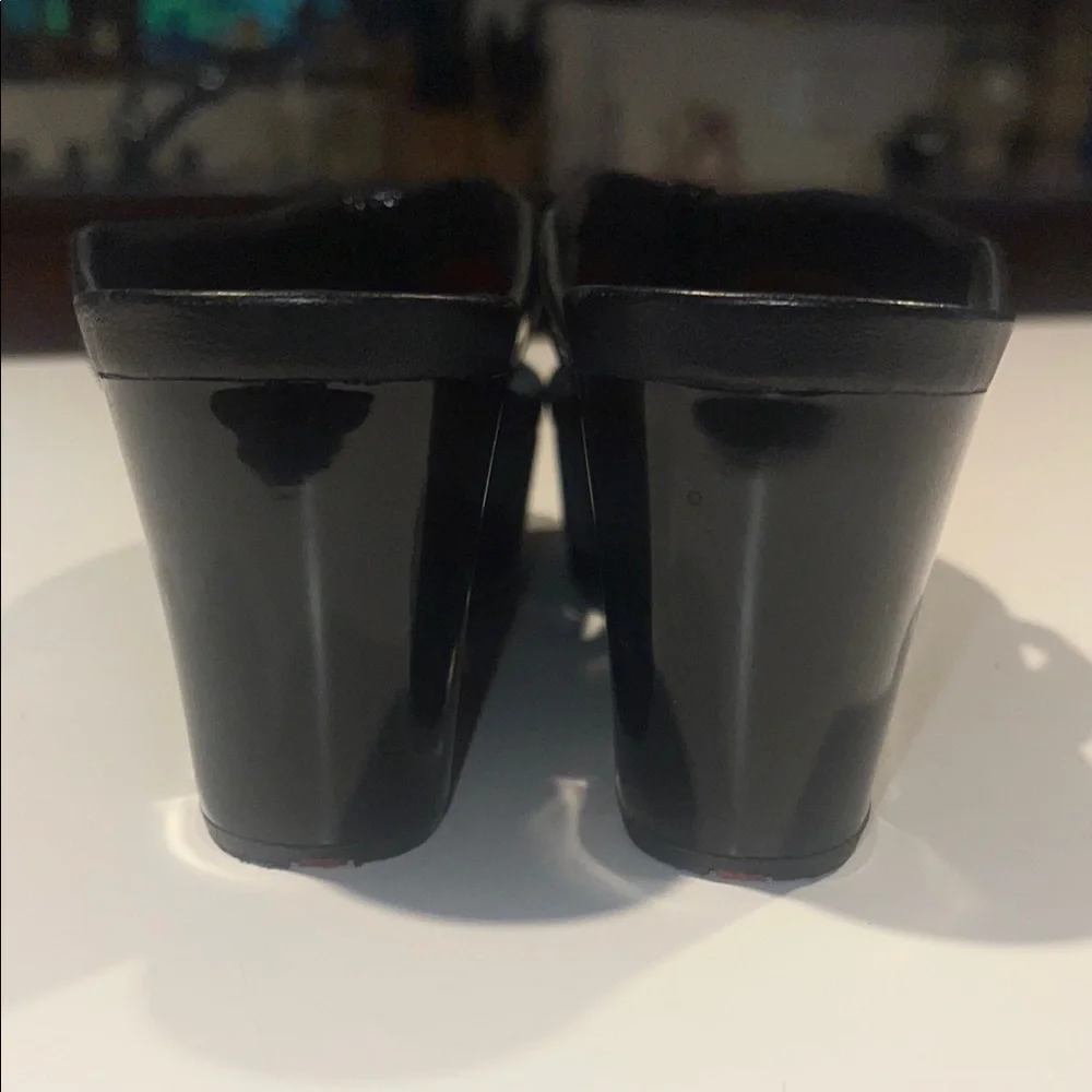 Prada Black Wedge Flip-Flip flop sandal size 38 new! No box - Picture 5 of 8